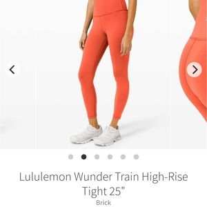 Lululemon Wunder Train High Rise 25" Leggings Size 4 Color Brick